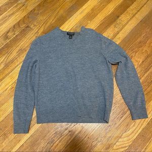 Banana Republic 100% Wool V Neck Grey Long Sleeve Womens Sweater Large